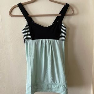 Lululemon Blue Striped Yoga Top